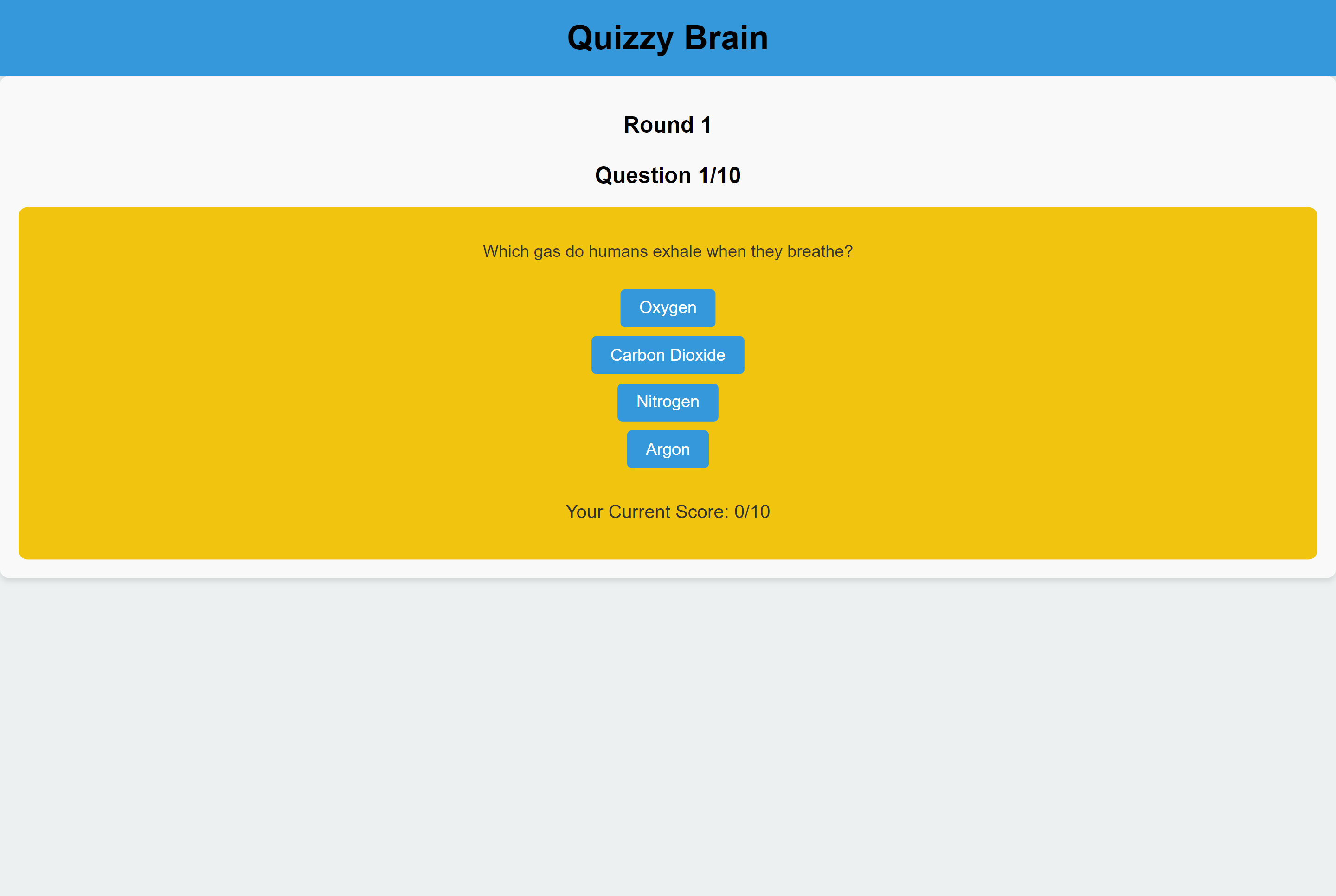 Simple Quiz App - Quizzy Brain